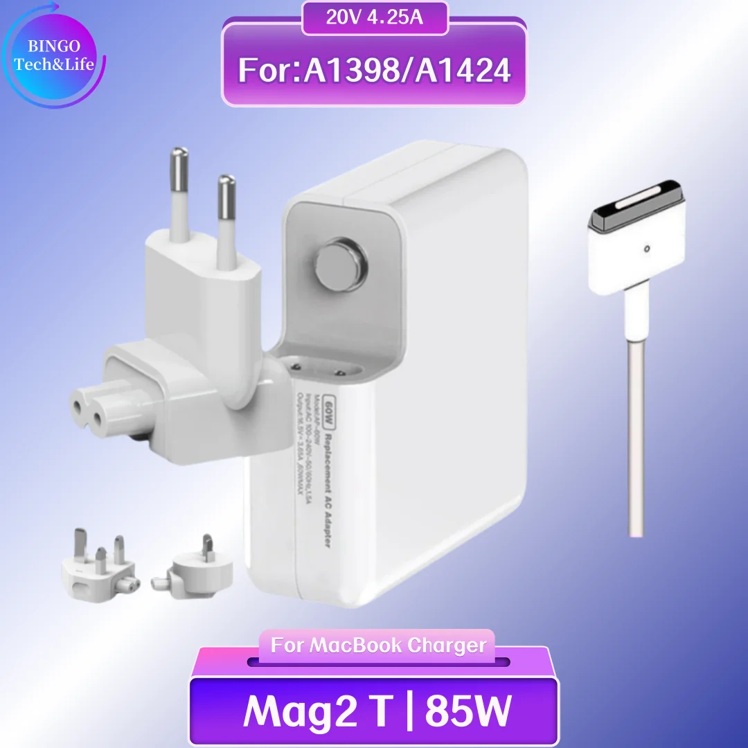 carregador magnetico adaptador de energia 85w mag2 t a1398 compativel com macbook air pro magsaf t 01