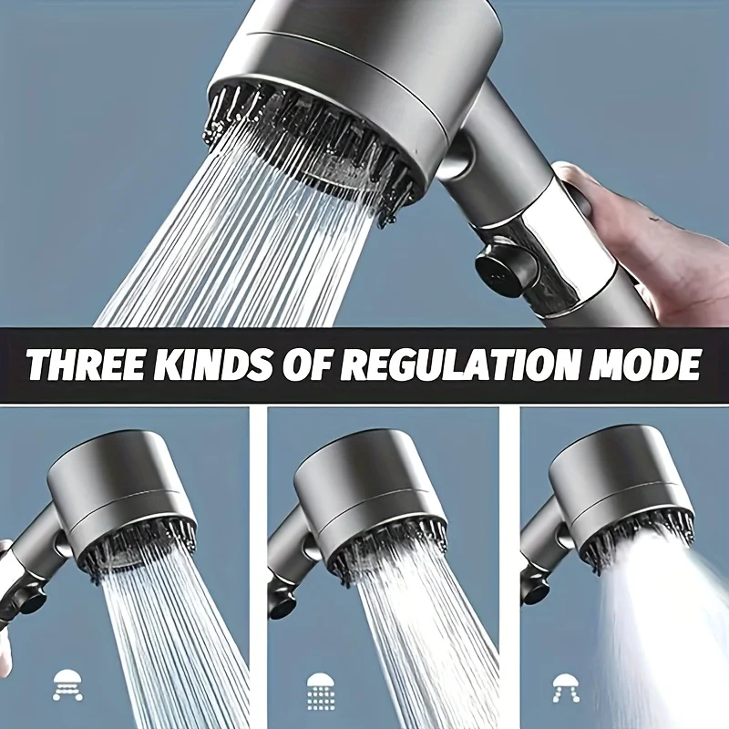 ชุดกรองหัวฝักบัวแรงดันสูง 4 ระดับ, หัวฉีดแบบมือถือประหยัดน้ำ, เรซิน ABS, อุปกรณ์ห้องน้ำ