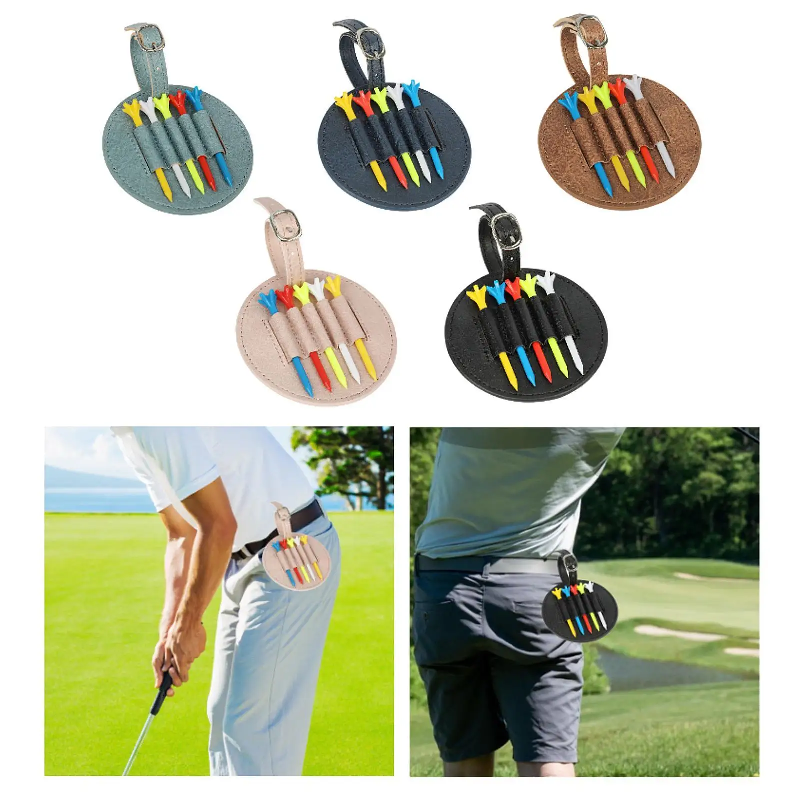 Golf Tee Storage Bag Pouch Professional Display Holder Container Hanging Strap Fits All Brands Golf Tee Holder Portable