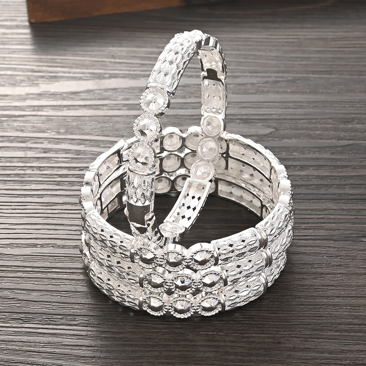 10mm Silver Color New Wedding Bangle For Women Bride CanOpen Bracelets Indian/Ethiopian/france/African/Dubai Jewelry gifts