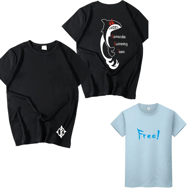 New Anime Rin Matsuoka Nanase Haruka t-shirt Cospaly Costume Cotton Men  Free T Shirt Short sleeve tee