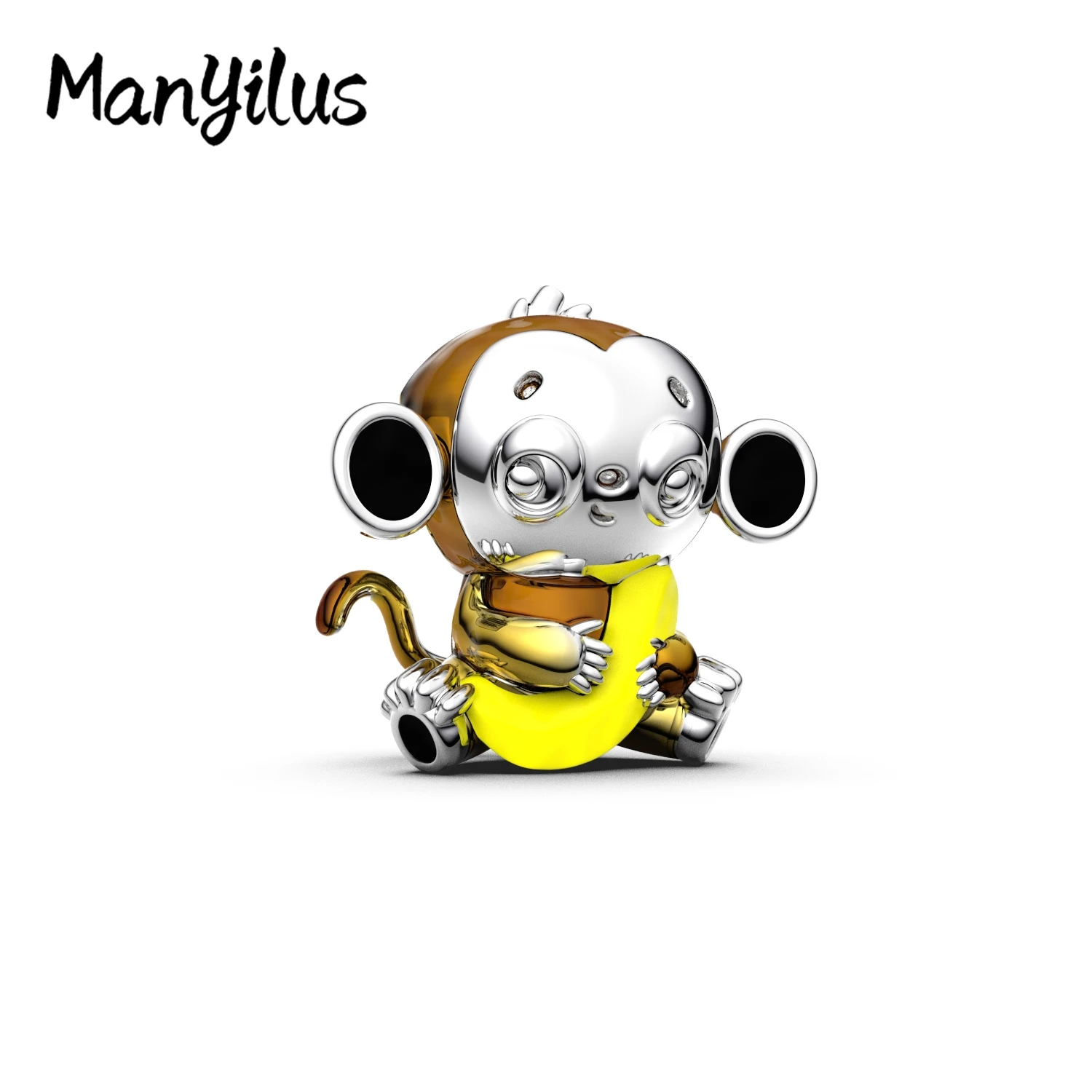 

Manyilus, новинка 2025 года, подвески в виде обезьяны, стерлинговое серебро S925, бусины для браслета, оригинальные бусины 925, изготовление ювелирных изделий, подарки