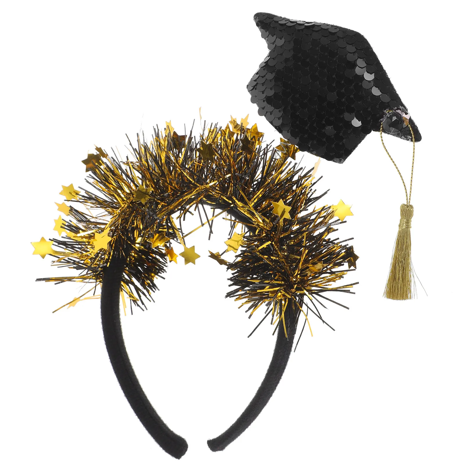 

Graduation Headband Solid Sturdy Artificial Felt Adult Party Holiday Hair Accessory Stylish Embroidery Tassel Decorative