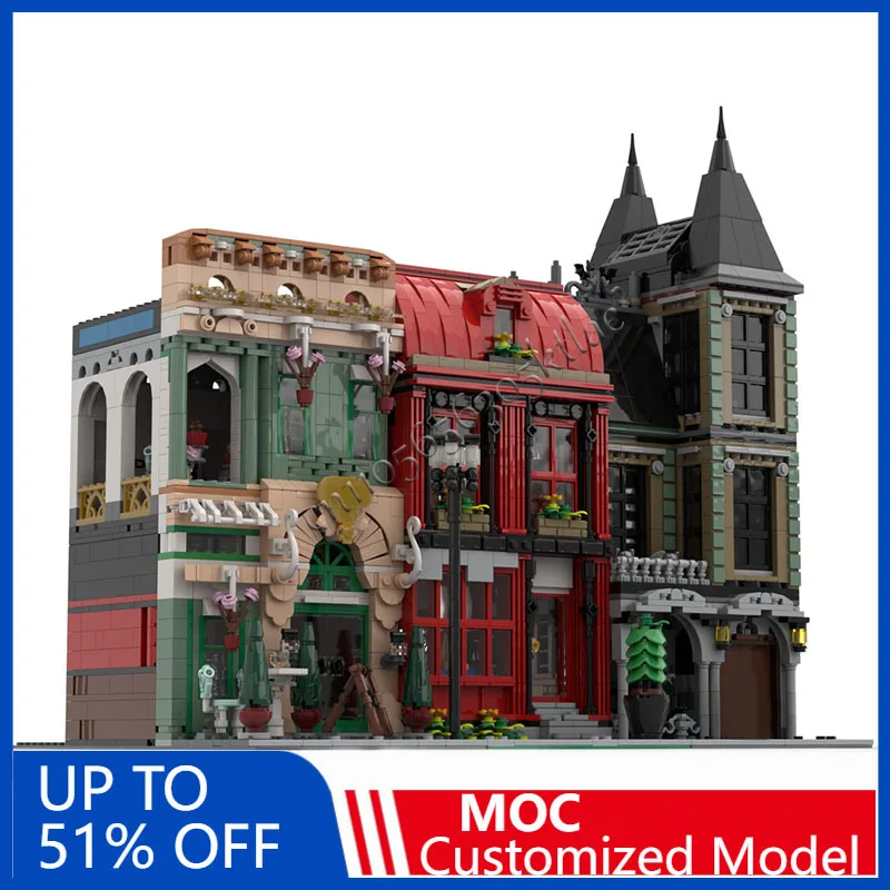 Nuovo 1441PCS Personalizzato MOC City Street Scena Unico Meccanico Modello di Casa Costruire Tecnologia FAI DA TE Mattoni di Montaggio Giocattolo Regali di Festa