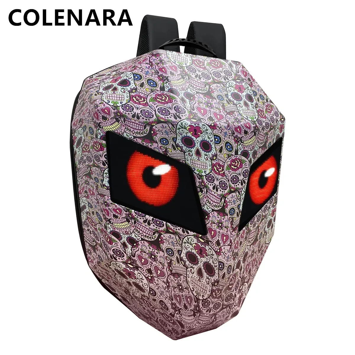 COLENARA New Cycling Backpack LED Hard Shell Outdoor Sports Shoulder Bag Helmet Bag Men's ABS Anti-scratch Laptop Schoolbag