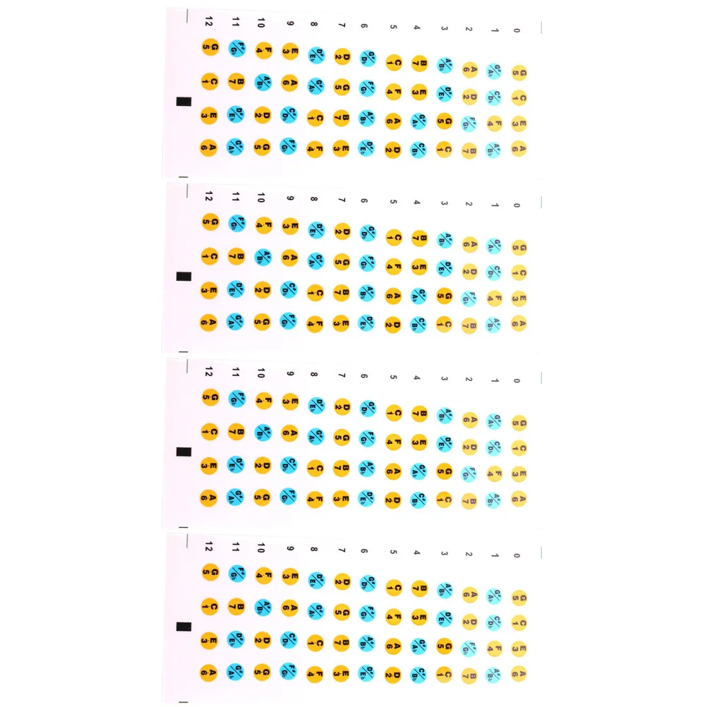 

4pcs Ukulele Scale Stickers Fingerboard Guide Fretboard Marker Clear Note Labels For Beginners Learning Tool Guitar Practice