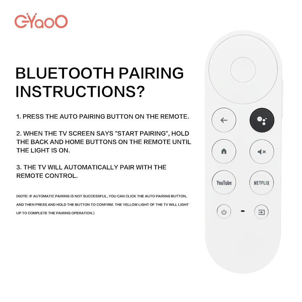 Voice Remote Replacement For Google TV 4K Snow G9N9N GA01920 With YouTube And Netflix Shortcut Buttons