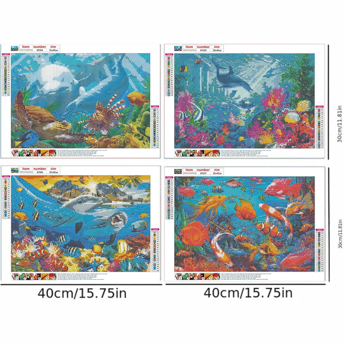 DIY Diamond Painting Round Diamond Underwater World Pattern Full Diamond Mosaic Home Decoration Painting Cross Stitch Kit