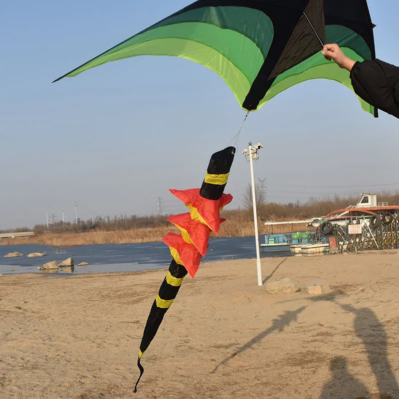 Frete grátis grande pipa windsock kite 3d tubo de pipa cauda brinquedos divertidos ao ar livre voando náilon ripstop pipas para adultos windsurf diversão