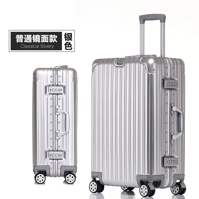 100% Aluminum-magnesium alloy Travel SuitcaseNew Style High Grade Mute Wheel  20/24/26/29 inch Trolley Rolling Luggage