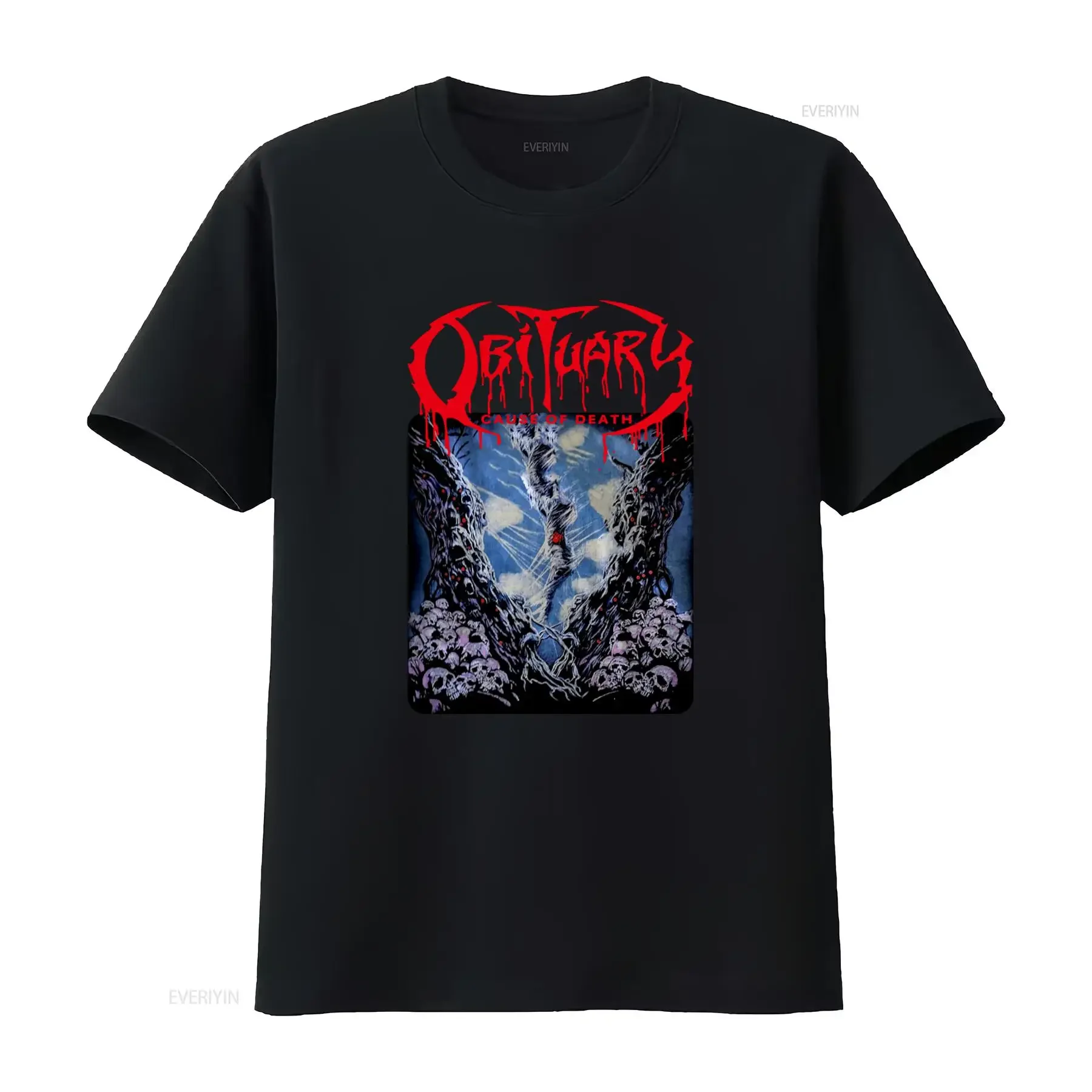 New DTG OBITUARY Cause of Death T Shirt American Metal Band Design Available in Any Colour Size Up to 7XL vintage Washed