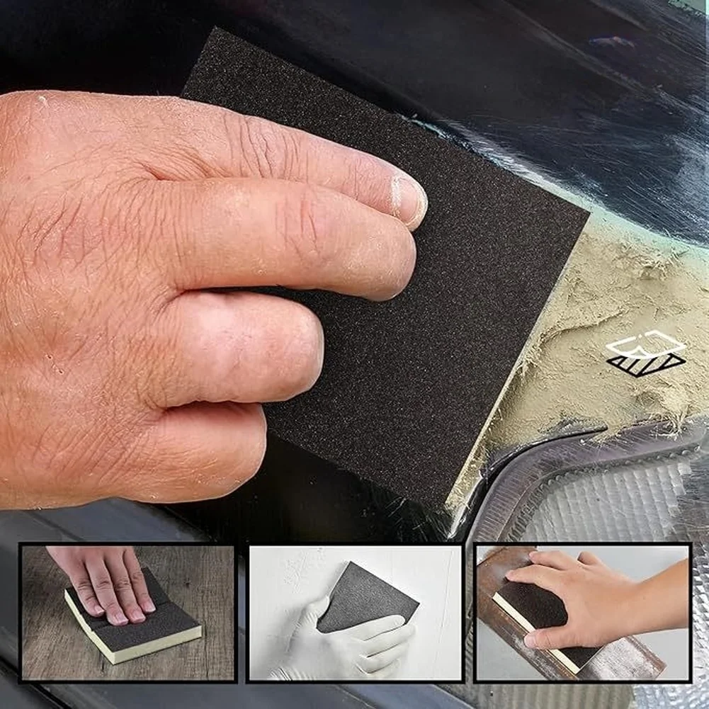 1pcs Sponge Sanding Block Set Tool Parts 80 100 120 180 220 Grit For Wet/dry Wood Plastic Metal High-density Polishing Tool