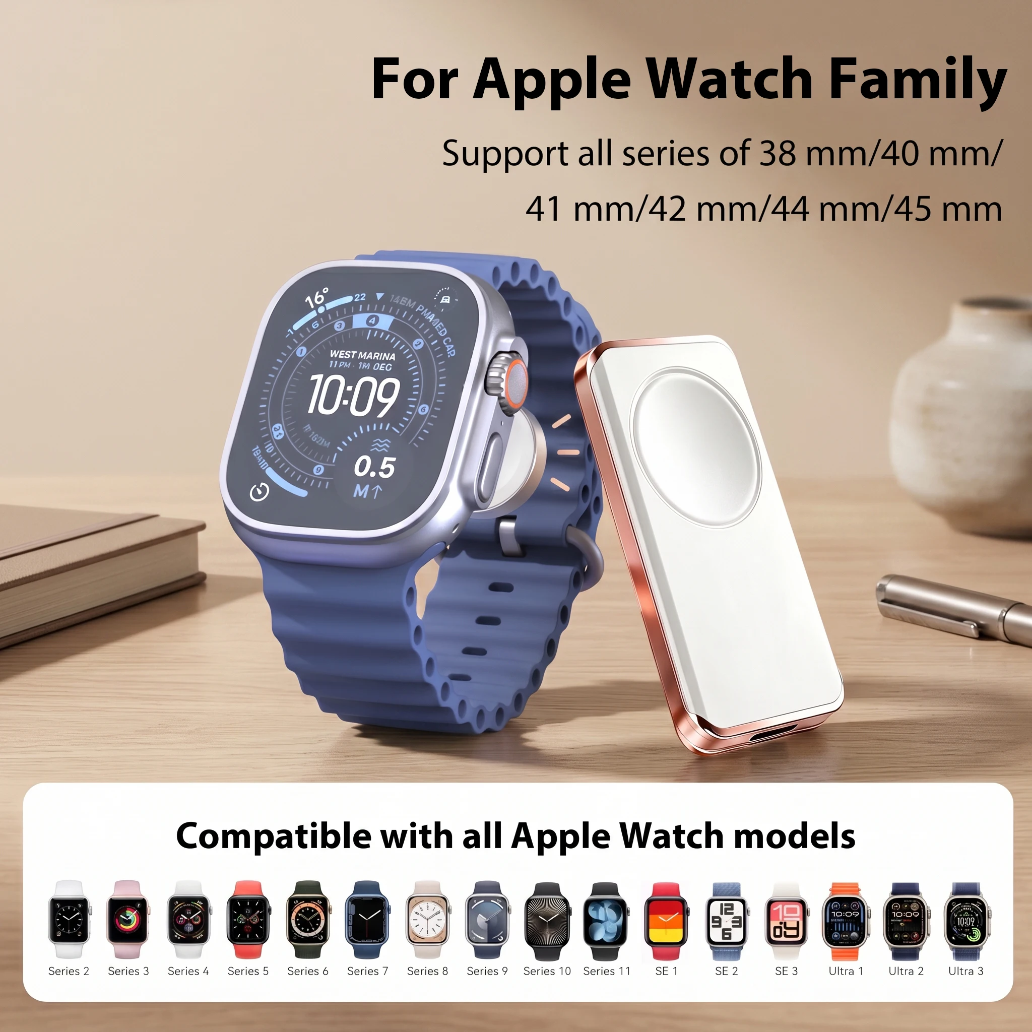 Magnetic Wireless Fast Watch Charger For Apple Watch Series 11 10 9 8 7 6 iWatch 5 4 3 Ultra 2 USB Type C Portable Charging Dock