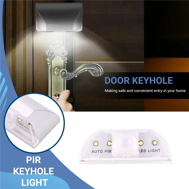 ABNM 4 LED السيارات PIR الأشعة تحت الحمراء اللاسلكية باب ثقب المفتاح محس حركة ضوء مصباح