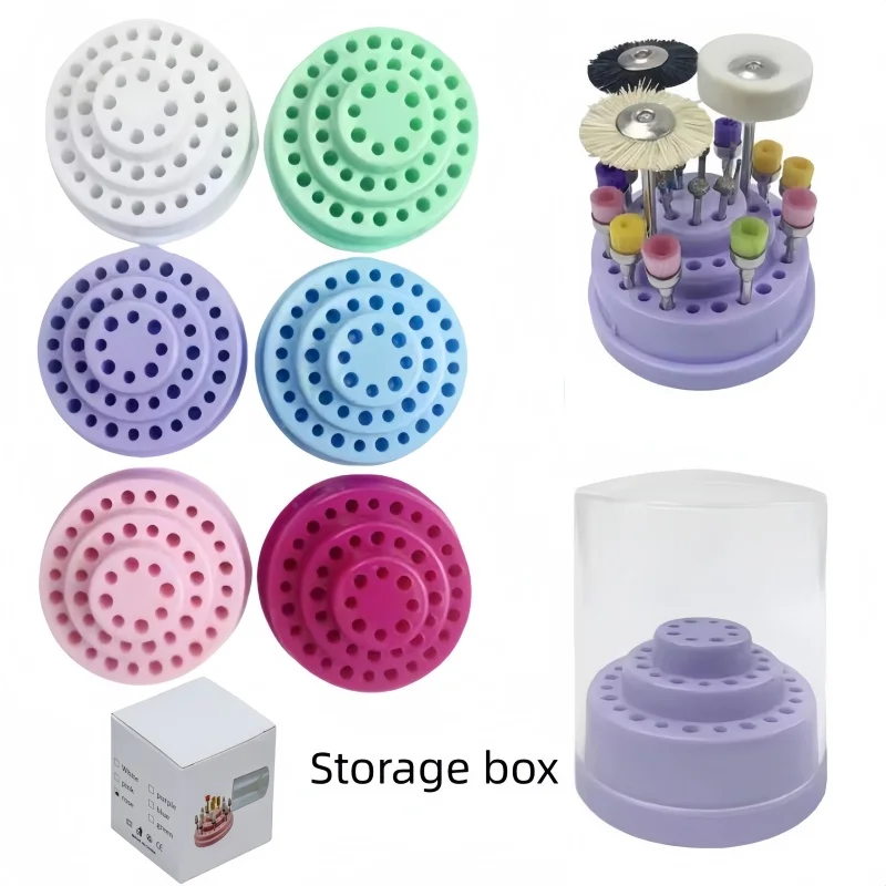 1pc 48 Holes Dental Instrument Holder Dental Storage Box Dental Instrument Sanding Pen Base Drill Bit Placement Box Storage Tool