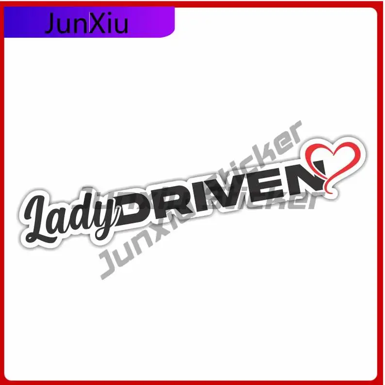 

Lady Driven Heart Bumper Sticker Vinyl Waterproof Stickers Scratch-proof Exterior Female Woman Driver Car Truck Suv Window Campe