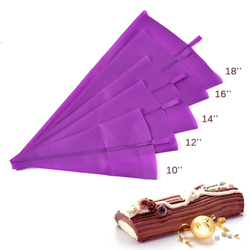 New Pupple Silicone Pastry Bag Reusable Icing Piping Bag DIY Fondant Confectionery Bag Kitchen Cake Decorating Baking Tools