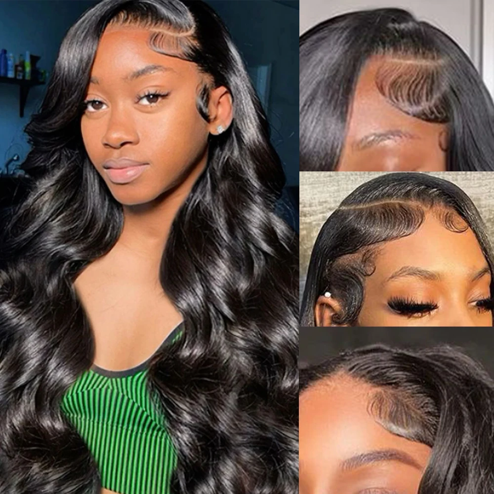 

Alibele 13x4 Easy Install Body Wave Transparent Lace Frontal Wig Human Hair Wigs Pre Plucked Lace Front Wigs Wholesale For Women
