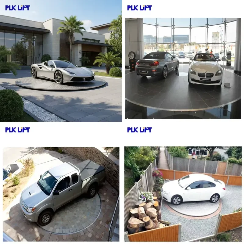SFW Certificate Hydraulic-electric Rotating Car Turntable Remote Control Available for Showrooms and Home Use