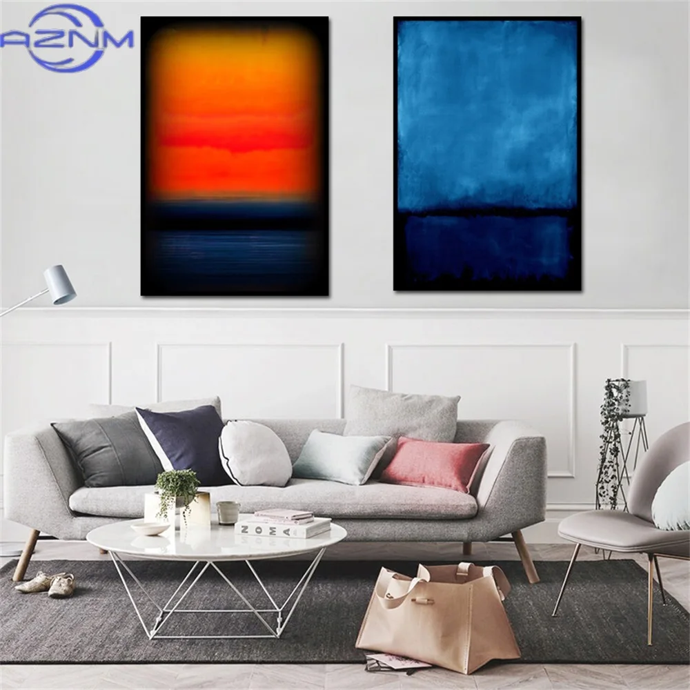Mark Rothko Blue And Black Art Replica Photo High Level Minimalism Canvas  Poster Prints Painting Living Room Home Decoration