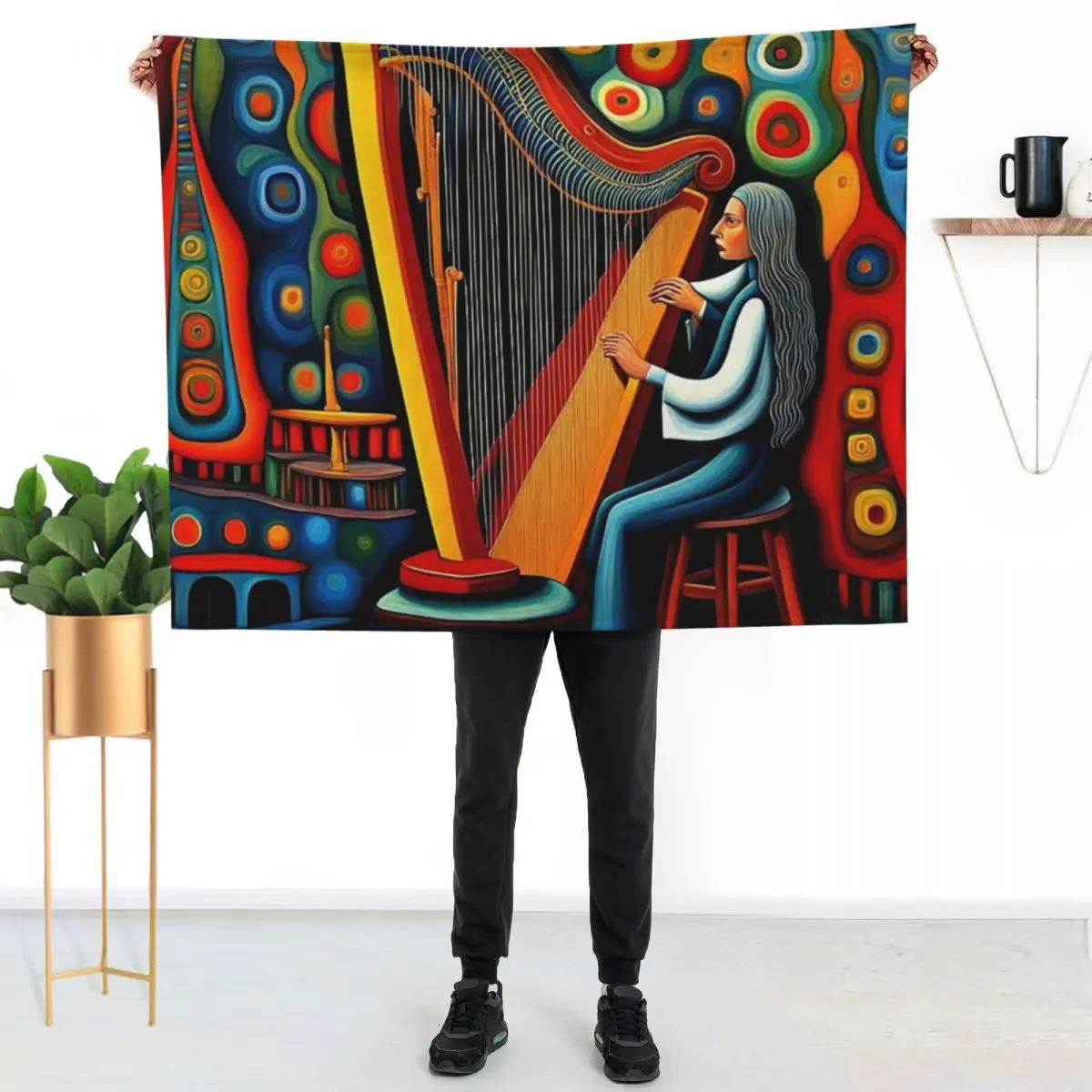 The Harp Player Throw Blanket decorative heavy to sleep christmas gifts Soft Big Plaid on the sofa Soft Plush Plaid Blankets