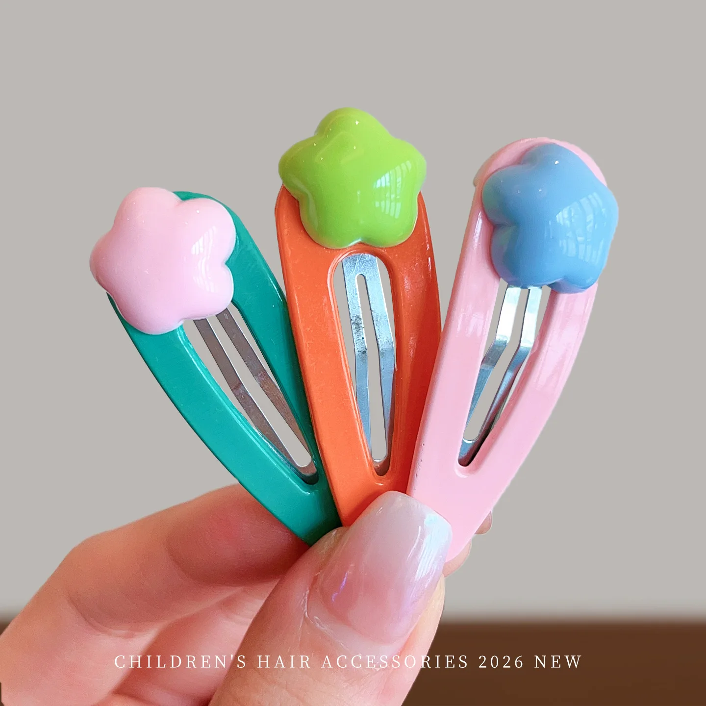 10pcs/set New Korean Macaron Color Heart Star Bunny Ball Hair Clips For Women Girls Solid Resin Hair Pins Barrettes for Toddler view 3