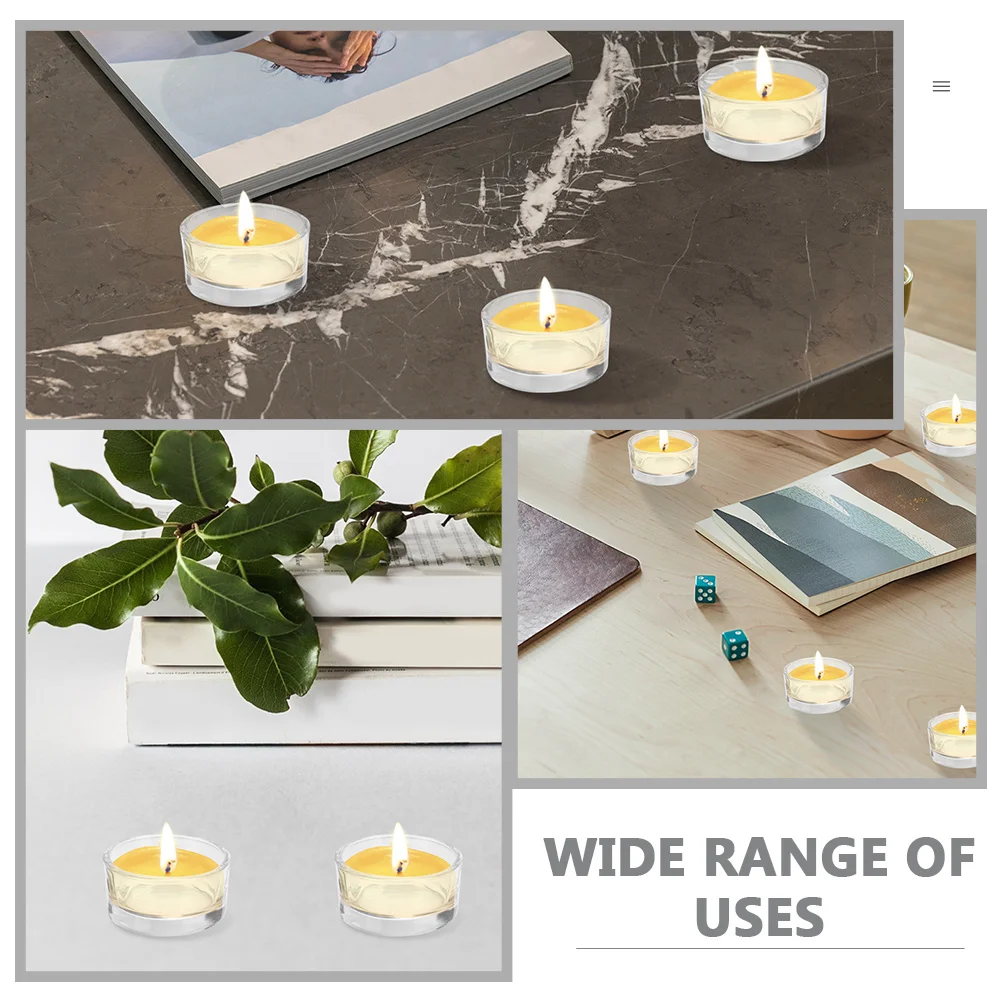 

15 Pcs Glass Candlestick Clear Candleholder Cup Candleholders Empty Tealight Cups