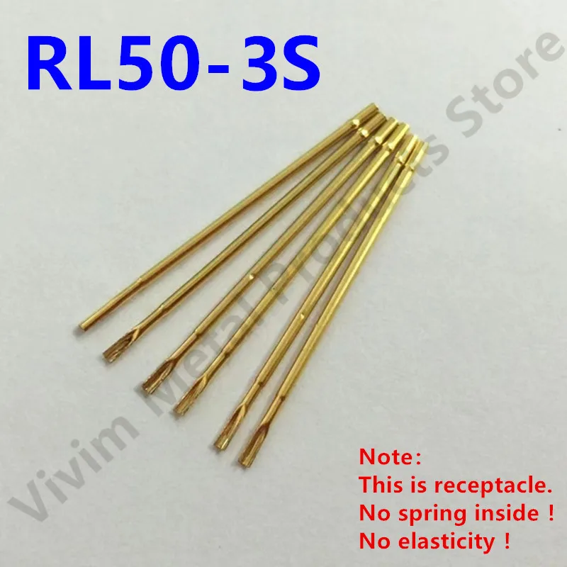 

20/100PCS RL50-3S Test Pin PL50-B1 Receptacle Brass Tube Needle Sleeve Seat Solder Connect Probe Sleeve 27.2mm Outer Dia 0.86mm