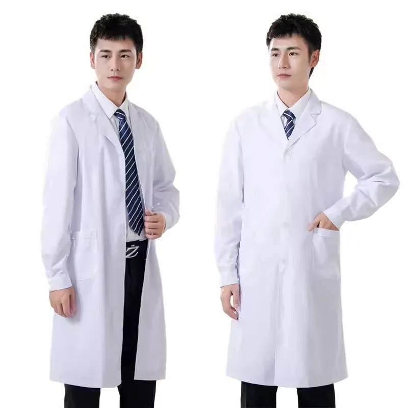 Doctor's White gown long short sleeve overall beauty service dental plastic hospital work clothes lab coat high-end uniform