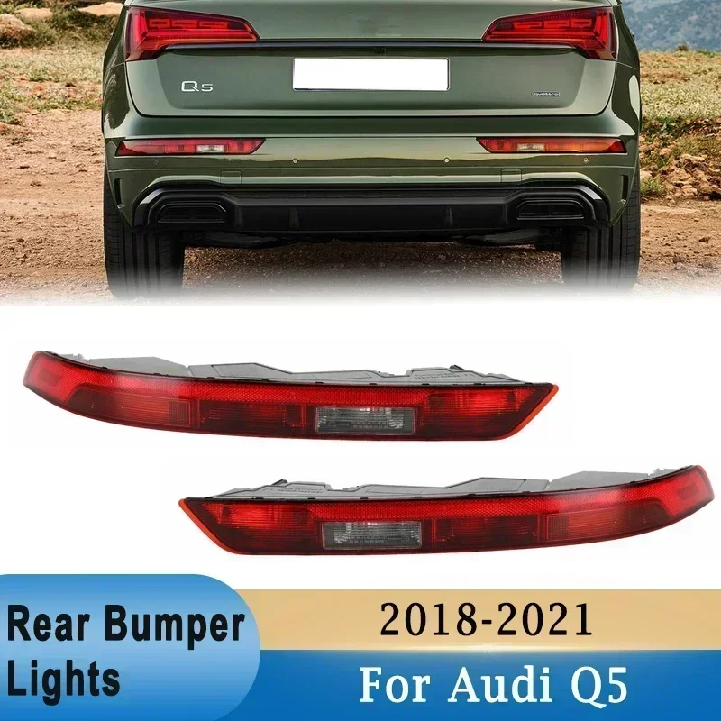 Car Rear Bumper Tail Light Turn Signal Brake Light with 4 Bulb for Audi Q5 2018-2021 Rear Signal Lamp 80A945069A 80A945070A 