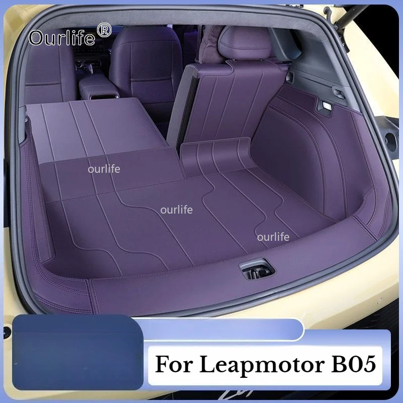 For Leapmotor B05 2026 2027 Leather Full Wrap Trunk Mat Waterproof Non-Slip Cargo Mat Protector Premium Car Interior Accessorie