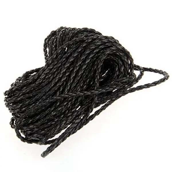 9m Black Braided Leather Necklace Cord String DIY 3mm HOT