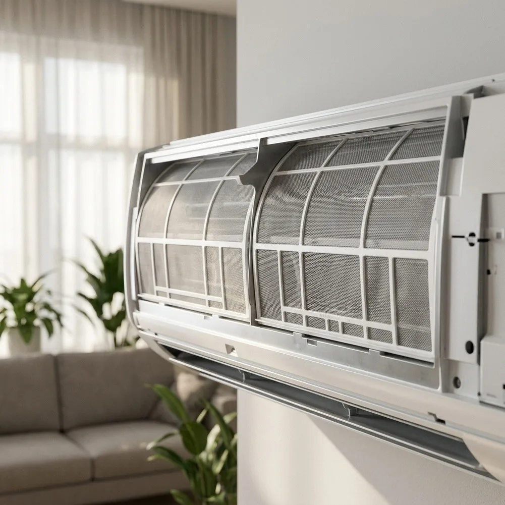 2pcs Air Conditioner Filter Screen Set PVC Dustproof Mesh for Indoor for AC Unit Prevents Dust Buildup Improves Performance