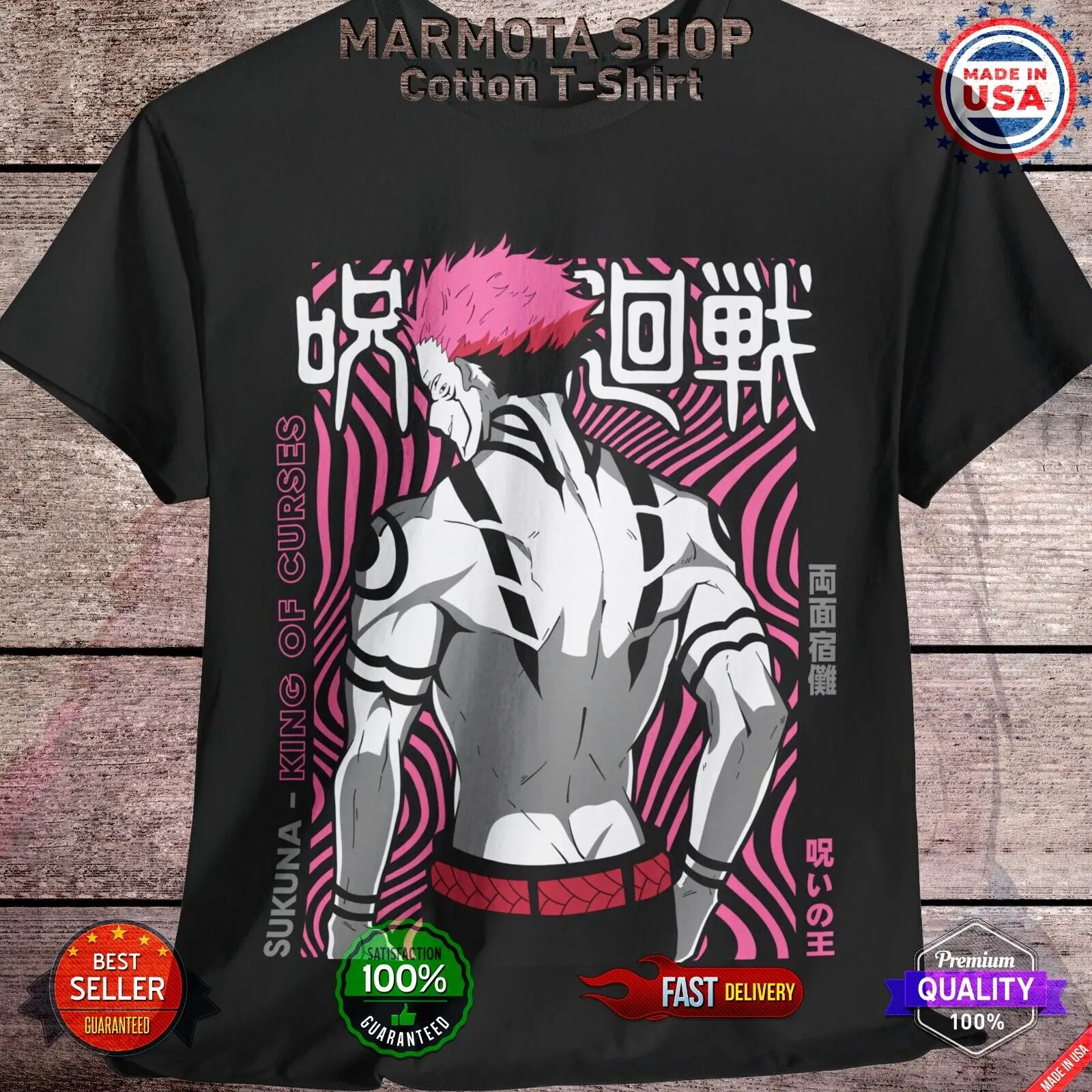 Sukuna Ryomen Jujutsu Kaisen T-Shirt Gojo Satoru Anime Japanese Tee Shirt JJK