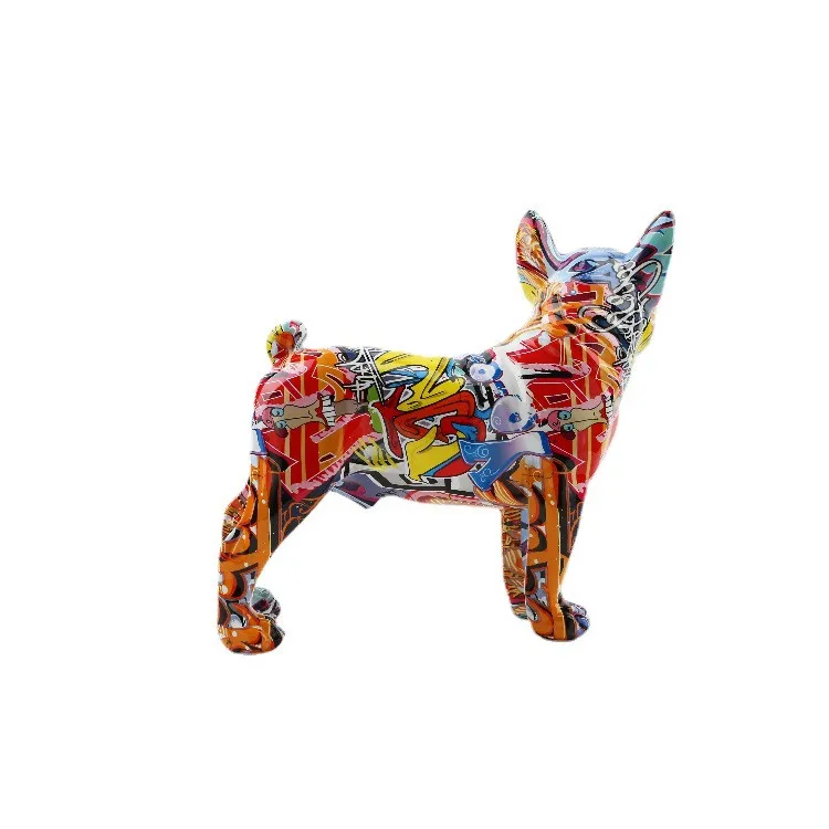 Metal Art Famous Modern Artwork Fiberglass Geometry Dog Sculpture for Outdoor Decoration