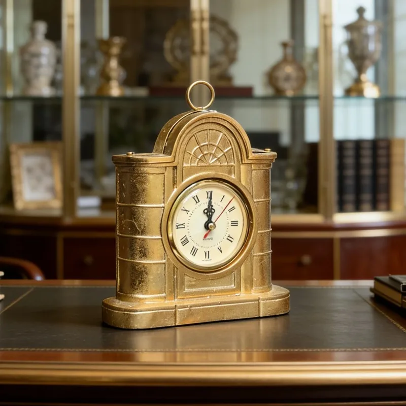 Retro Table Clock Luxury Desk Watch Interior Decorative Tabletop Clocks Aesthetic Living Room Desktop Watches Home Decoration