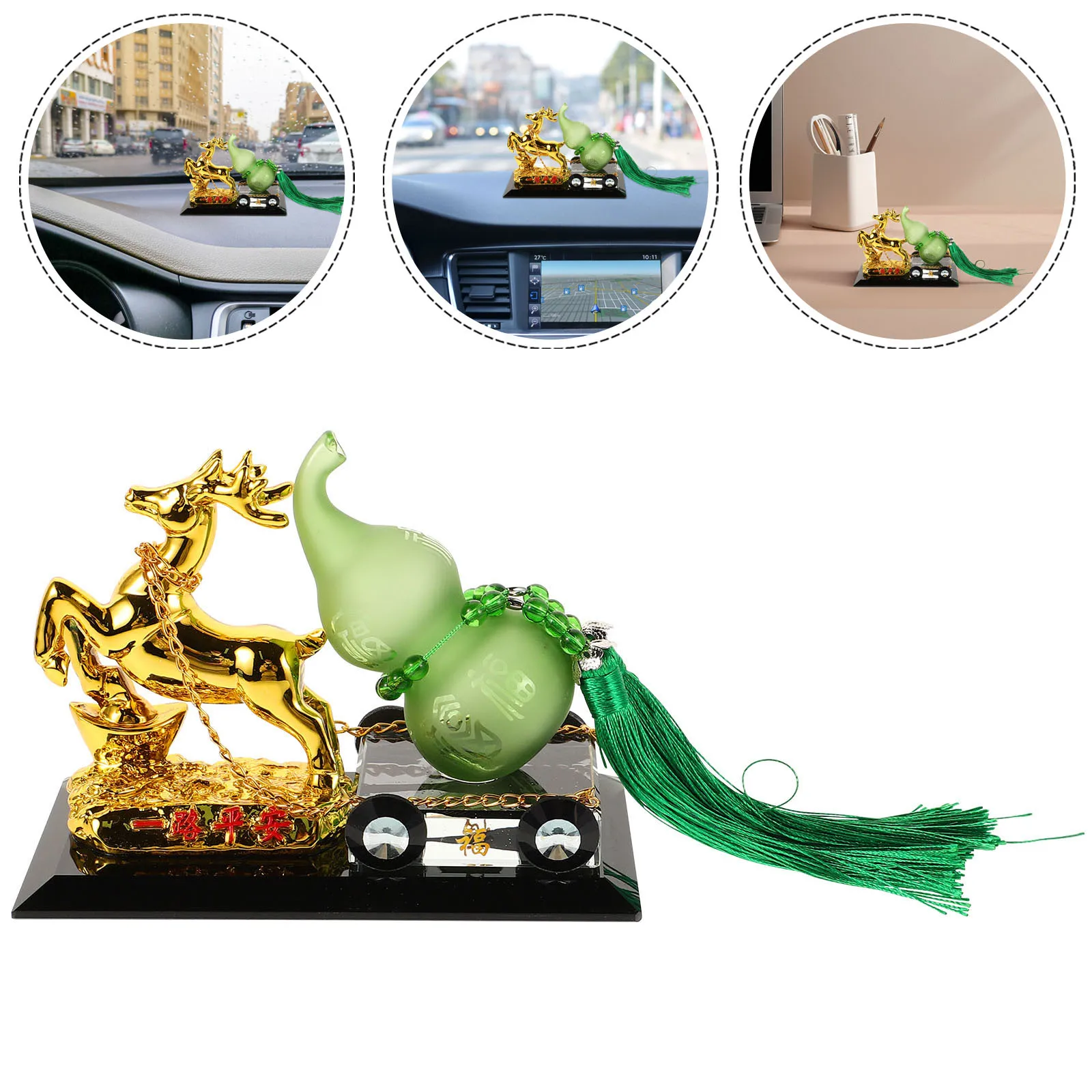 

Stylish Resin Deer Gourd Car Dashboard Ornament Interior Scent Holder Empty Perfume Decoration Car Dashboard Decoration