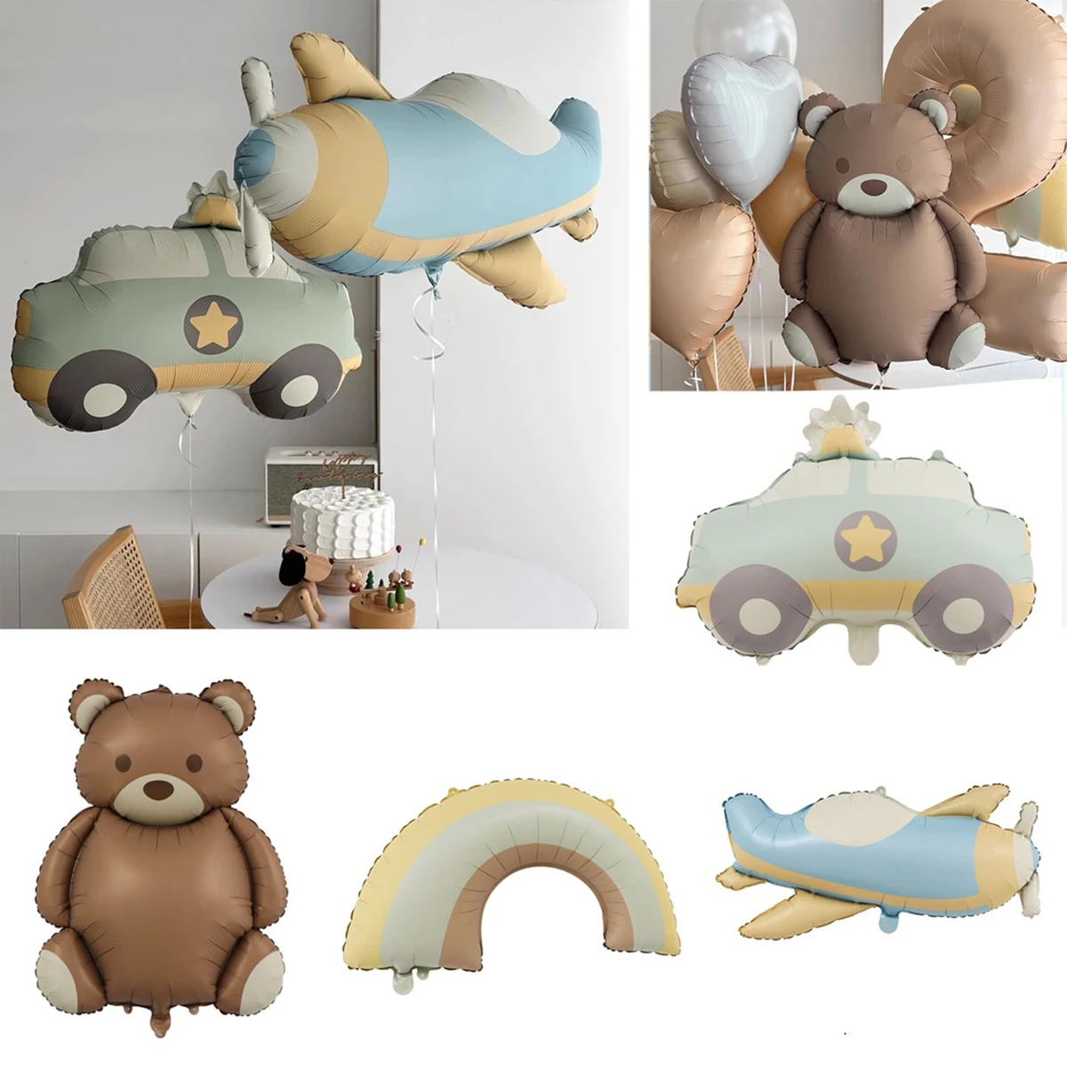 New Inflatable Balloon Party Decoration Bear Car Airplane Shape Balloon Children's Birthday Party Wedding Home Decor Supplies