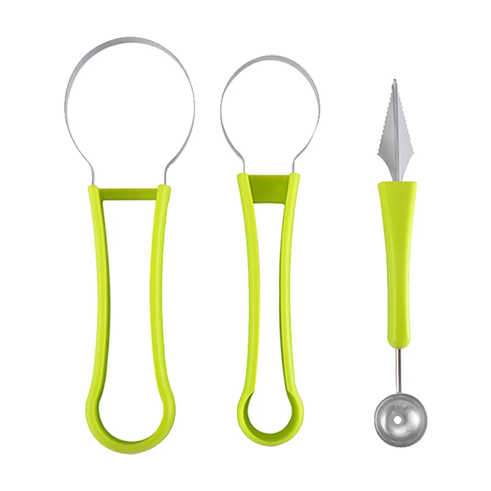 

1 Set Of Stainless Steel Melon Baller Scoop Carving Tool Kitchen Gadget Watermelon Cutter Portable Fruit Digger Fruit Corer