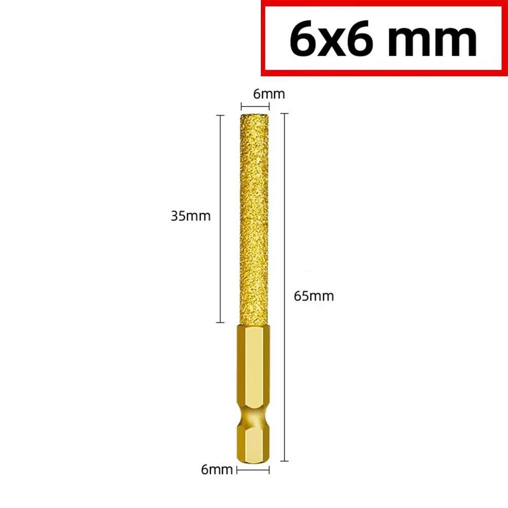 Tête de meulage, poignée hexagonale, lime rotative en carbure, pierre en fonte, perceuse à main pour verre, acier inoxydable, outil rotatif