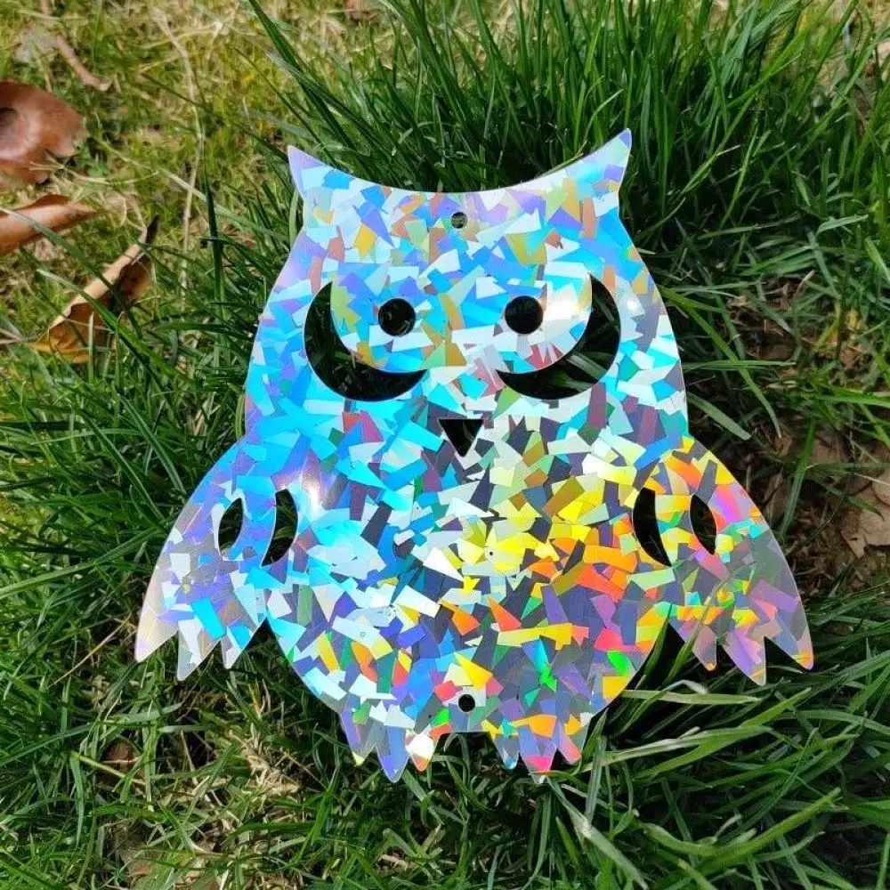 Hanging Owl Bird Scarer Reflective Laser Decor For Garden Orchard Farm Crop Protection Visual Pest Control Device