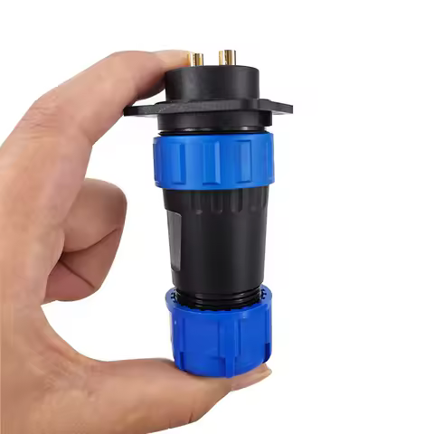 SP28 Straight IP68 Waterproof Connector Flange Socket 2pin Various Sizes 3-26Pin Options Available for Secure Electrical Wiring