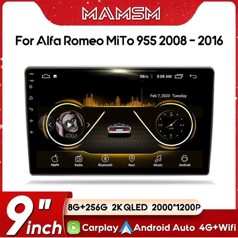 

Автомобильный радиоприемник для Alfa Romeo MiTo 955 2008-2016 Android Мультимедийный видеоплеер GPS-навигация Carplay Авто головное устройство Стерео без 2Din