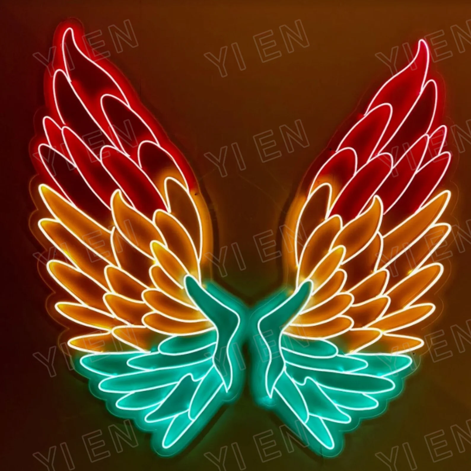 Colorful Angel Wing Neon Art, Halloween Gift, Angel Neon Decor, Led Neon Hangings, Home Decor, Wing Design, Unique Wall Decor