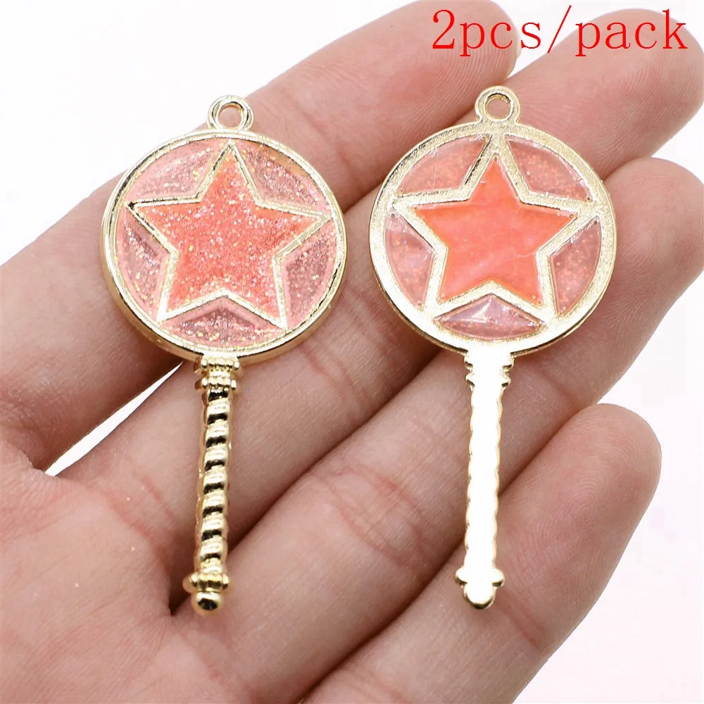 Luzem Charms do tworzenia biżuterii zestaw wisiorek Diy biżuteria akcesoria gwiazda magiczna różdżka Charms — zdjęcie 3