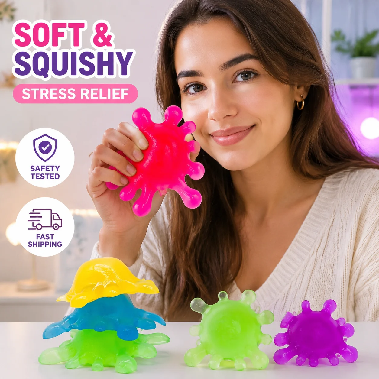 NeeDoh Virus Maltose Squeeze Toy Slow Rising Stretch Sensory Stress Relief Anti Anxiety Fidget Toy Wholesale Bulk Cross Border