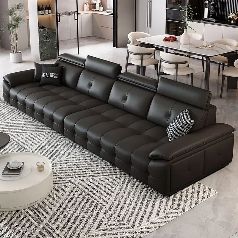 The first layer of leather sofa living room is light and luxurious