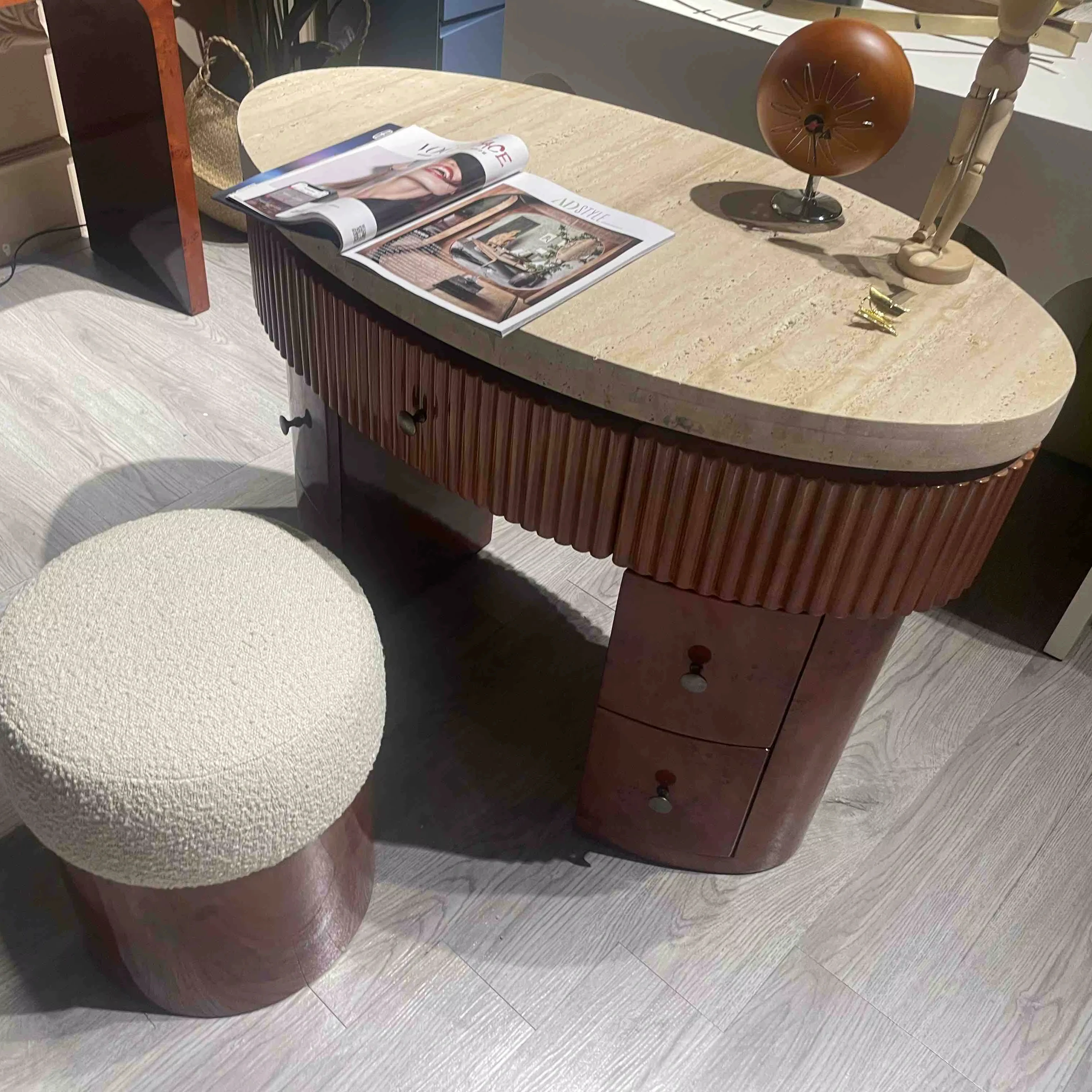 &For Modern Home Office Eco-Friendly Burl Wooden Extendable Convertible Workstation Desk Study Table