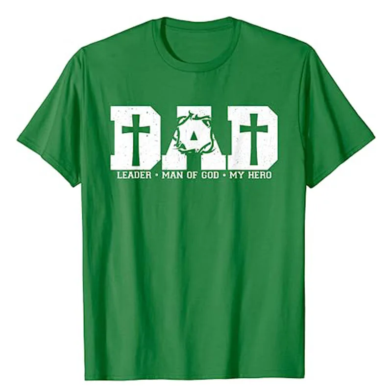Blessed Dad Daddy Cross Christian Religious Father's Day T-Shirt Gifts Men's Fashion Jesus Faith Graphic Tee Tops Bible Clothes