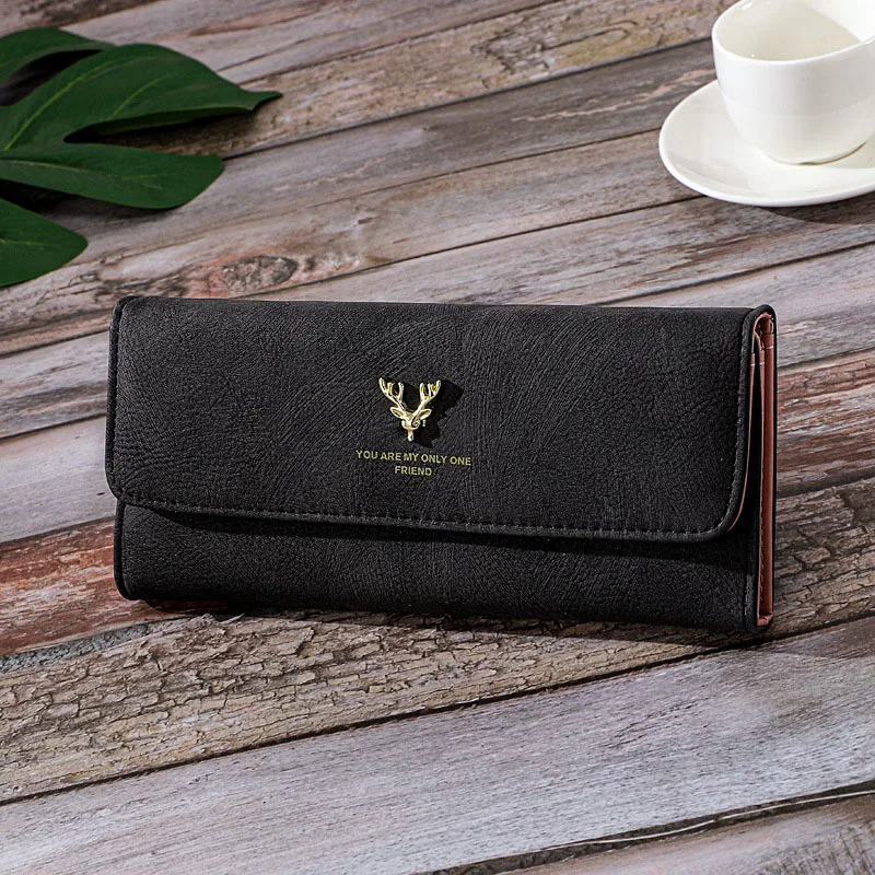 Fashion Fold Wallet For Women Solid Zipper PU Leather Luxury Designer Female Handbags Messenger Small Card Holder Coin Purse